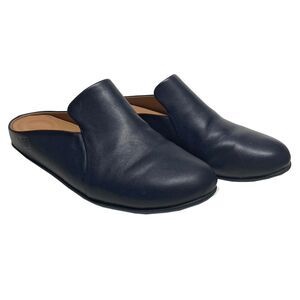 Fitflop Women's Chrissie II Haus Slippers Mules Size 8 Midnight Navy Leather